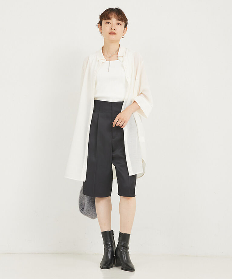 qualite「シアーボイルロングシャツ」|シャツ・ブラウス|