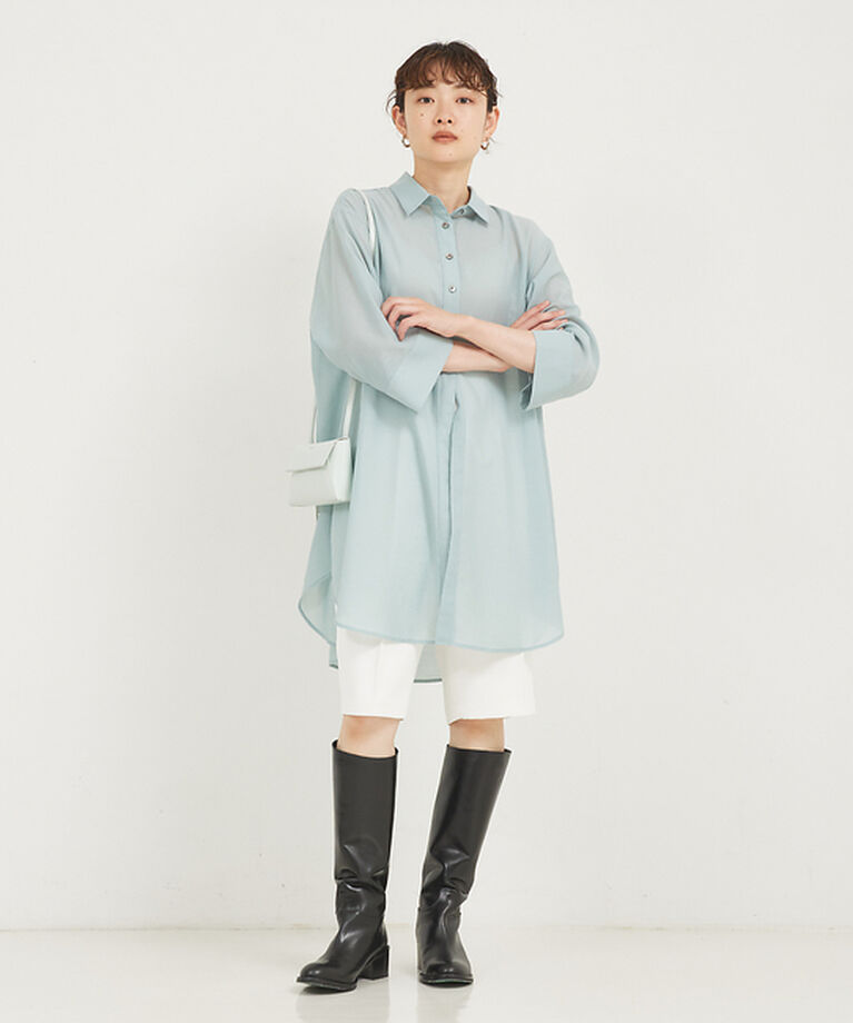 qualite「シアーボイルロングシャツ」|シャツ・ブラウス|