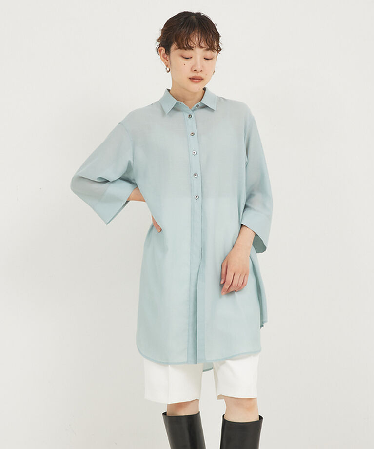 qualite「シアーボイルロングシャツ」|シャツ・ブラウス|