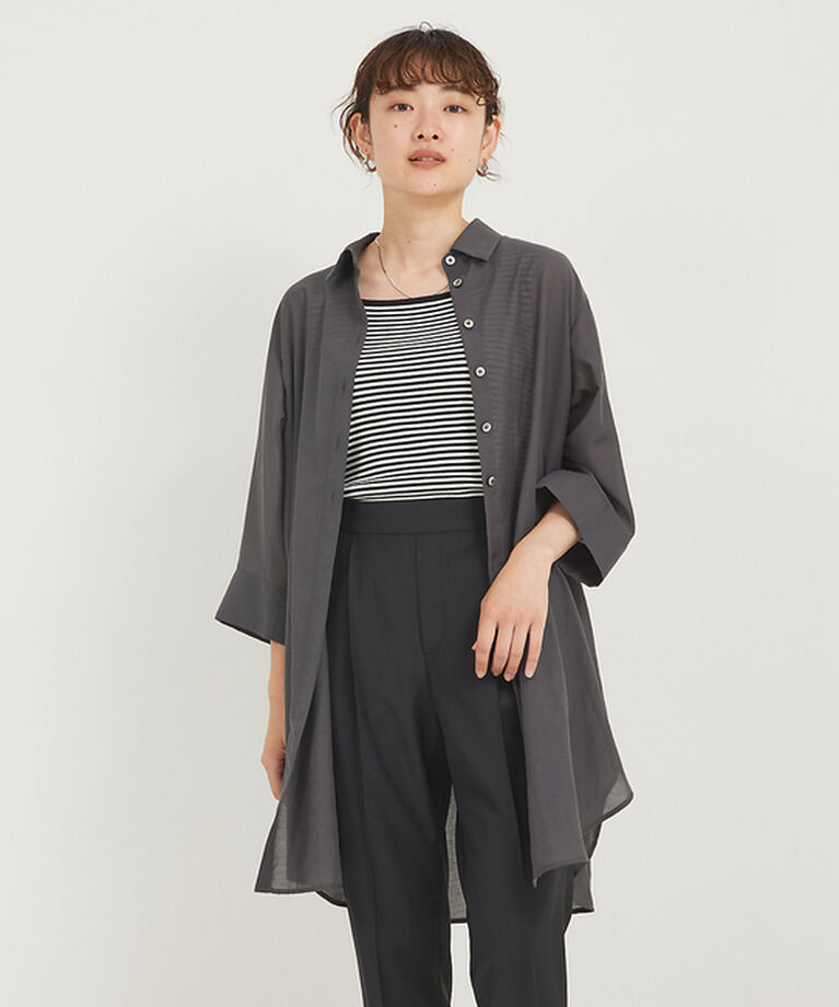 qualite「シアーボイルロングシャツ」|シャツ・ブラウス|
