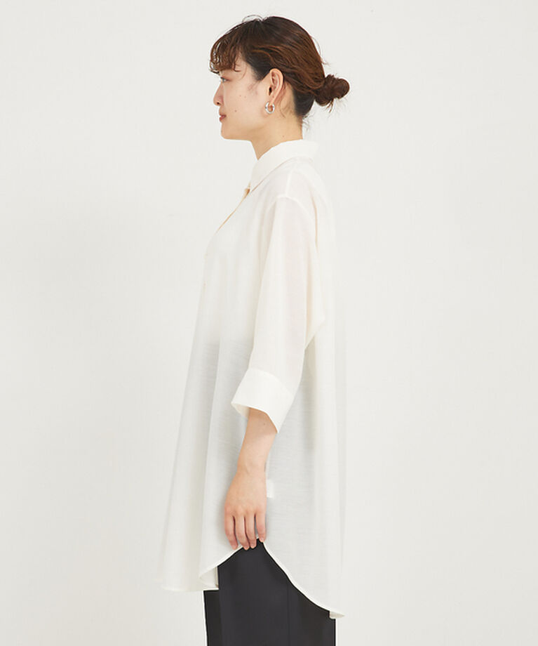 qualite「シアーボイルロングシャツ」|シャツ・ブラウス|