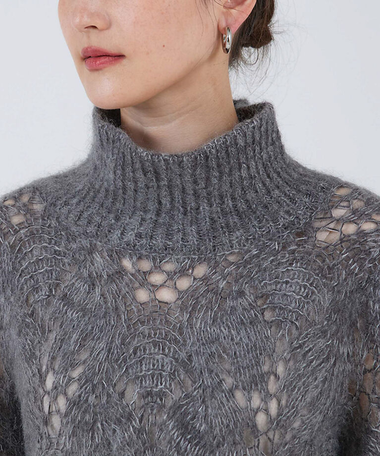 qualite「モヘアケーブルニット」|ニット・セーター|