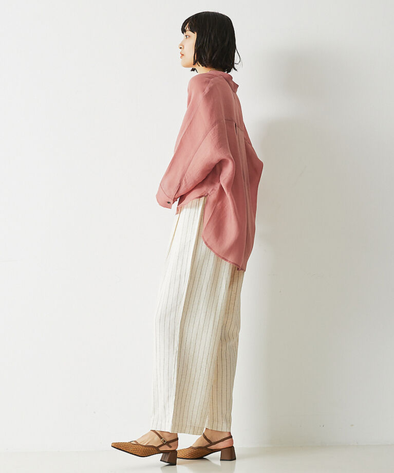 abahouse mavie「【セットアップ対応】レーヨンリネンストライプラップパンツ【予約】」|その他|