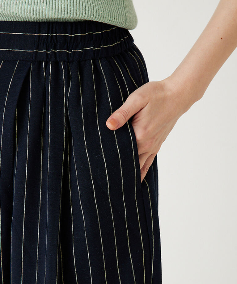 abahouse mavie「【セットアップ対応】レーヨンリネンストライプラップパンツ【予約】」|その他|