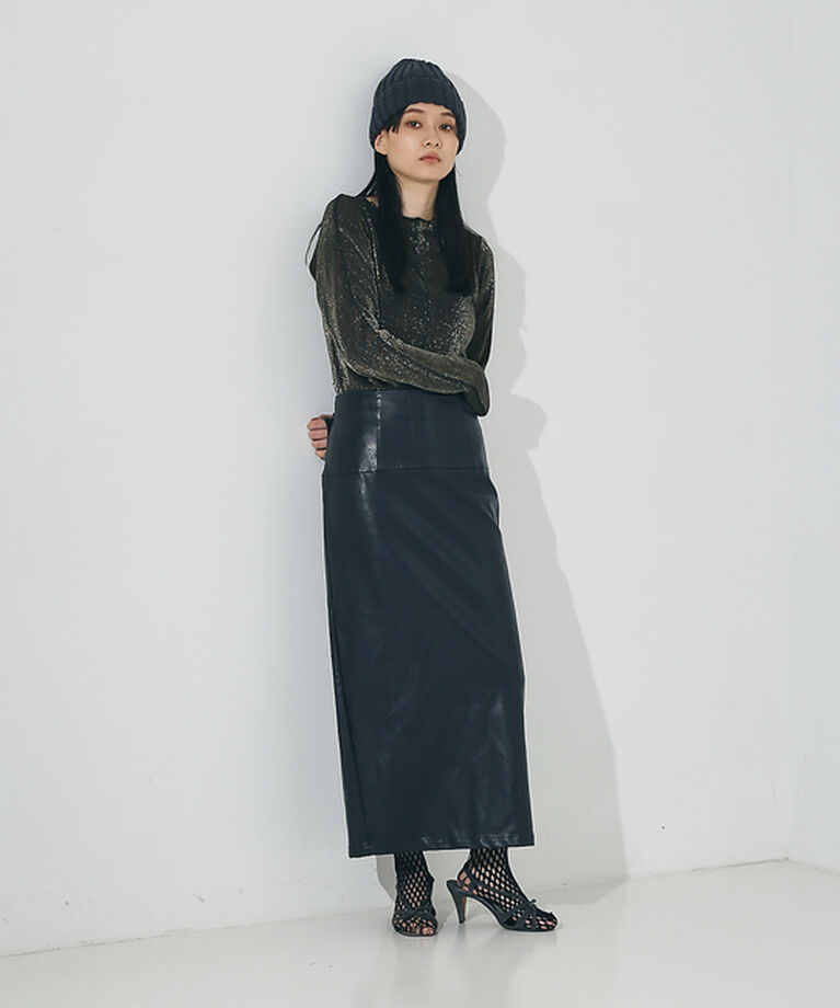 NOMINE「ペンシルフェイクレザースカート」|スカート|