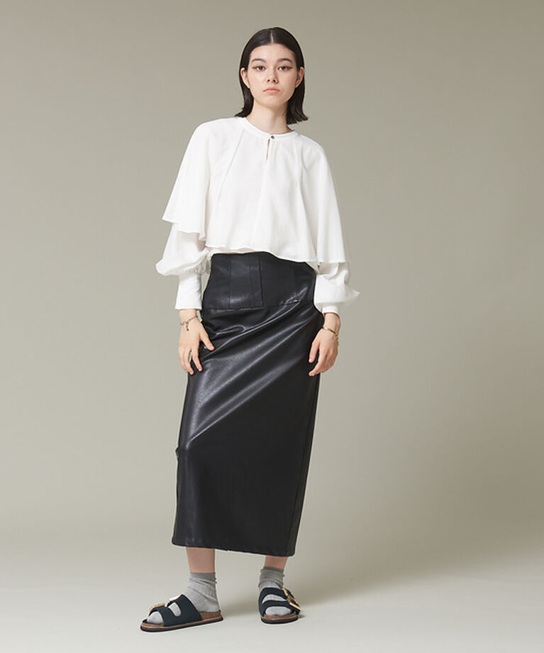 NOMINE「ペンシルフェイクレザースカート」|スカート|