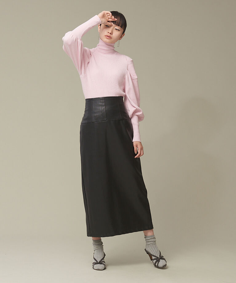 NOMINE「ペンシルフェイクレザースカート」|スカート|