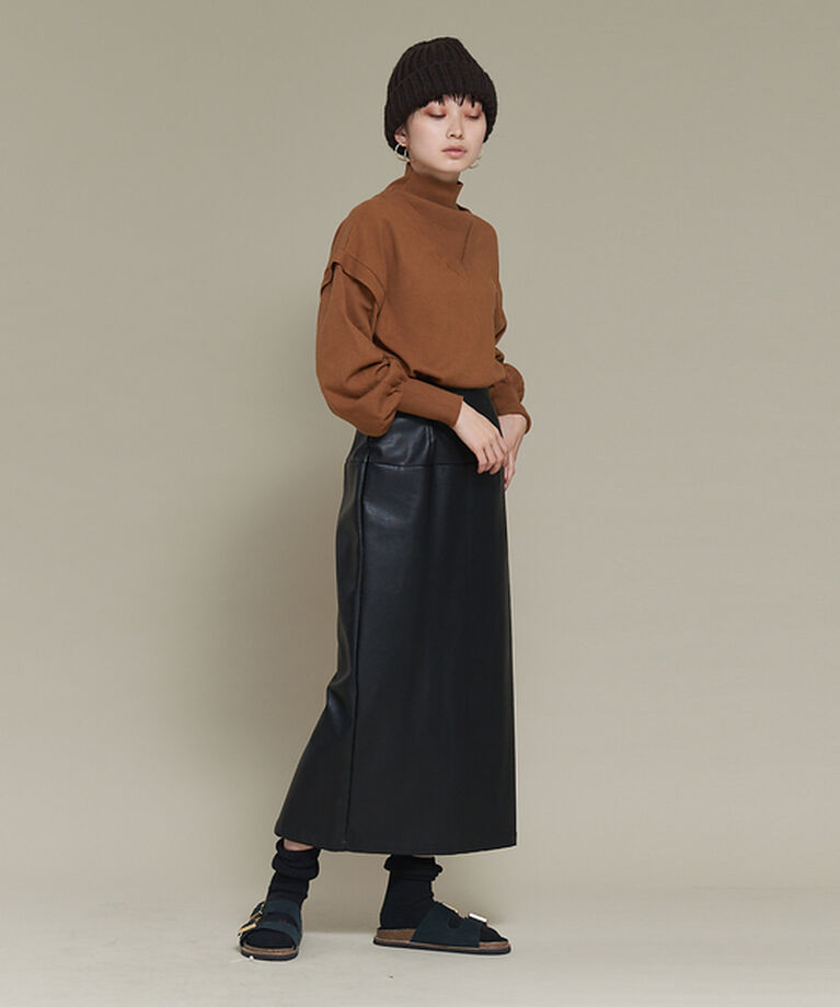 NOMINE「ペンシルフェイクレザースカート」|スカート|
