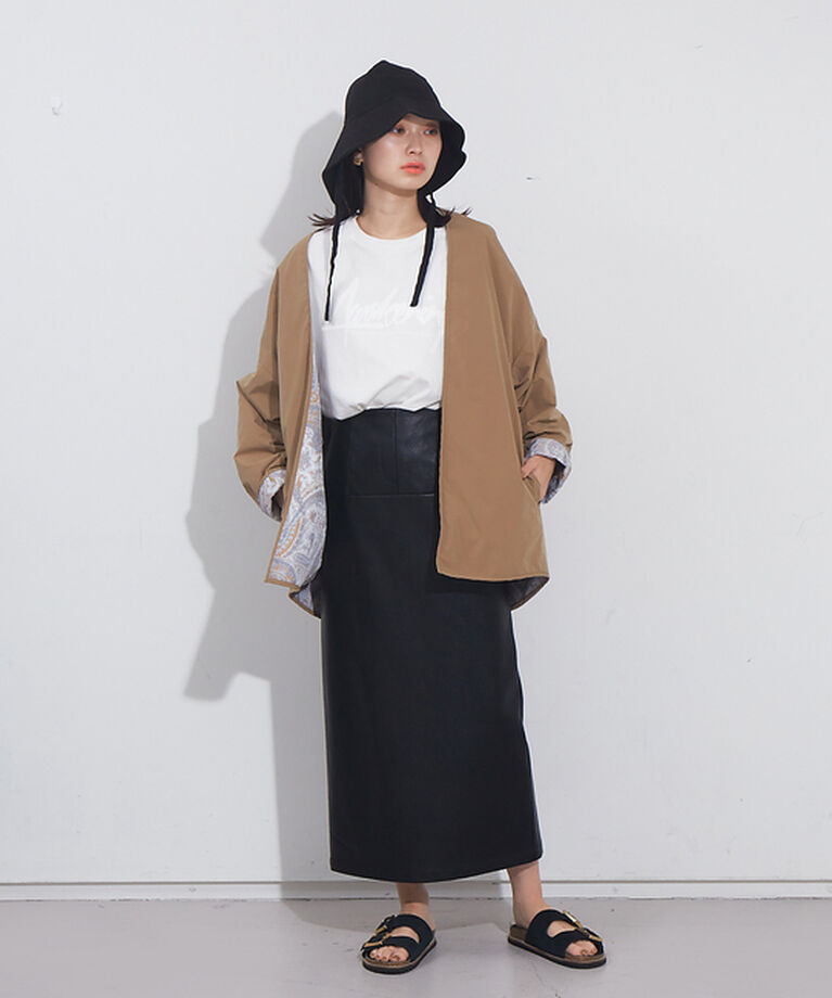 NOMINE「ペンシルフェイクレザースカート」|スカート|