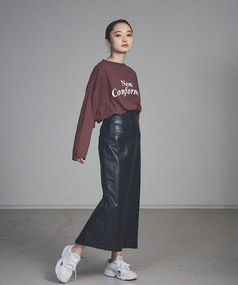 NOMINE「ペンシルフェイクレザースカート」|スカート|