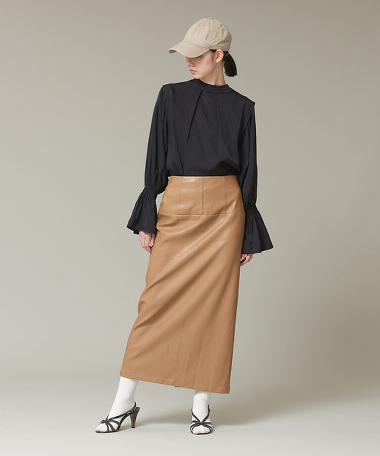 NOMINE「ペンシルフェイクレザースカート」|スカート|