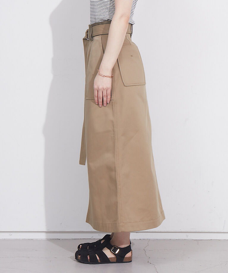 NOMINE「【Dickiesコラボ 別注】ウエスト配色 ベルトチノロングスカート」|スカート|