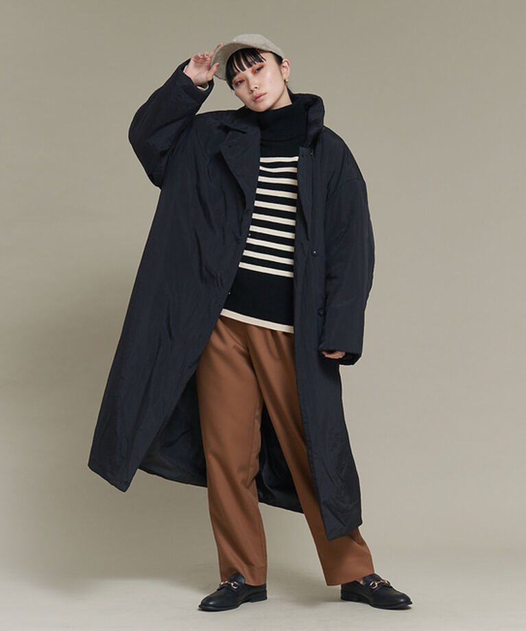NOMINE「３WAYカラー中綿ロングコート」|ステンカラーコート|