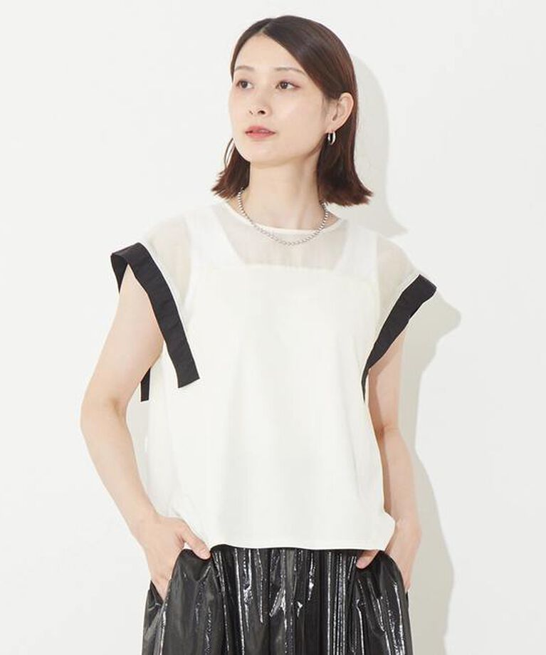 Soffitto「異素材使いプルオーバー」|Tシャツ・カットソー|オフホワイト