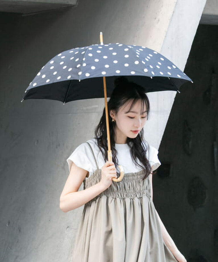 SMELLY「SMELLY because　ドットバンブー長傘」|傘|BLK