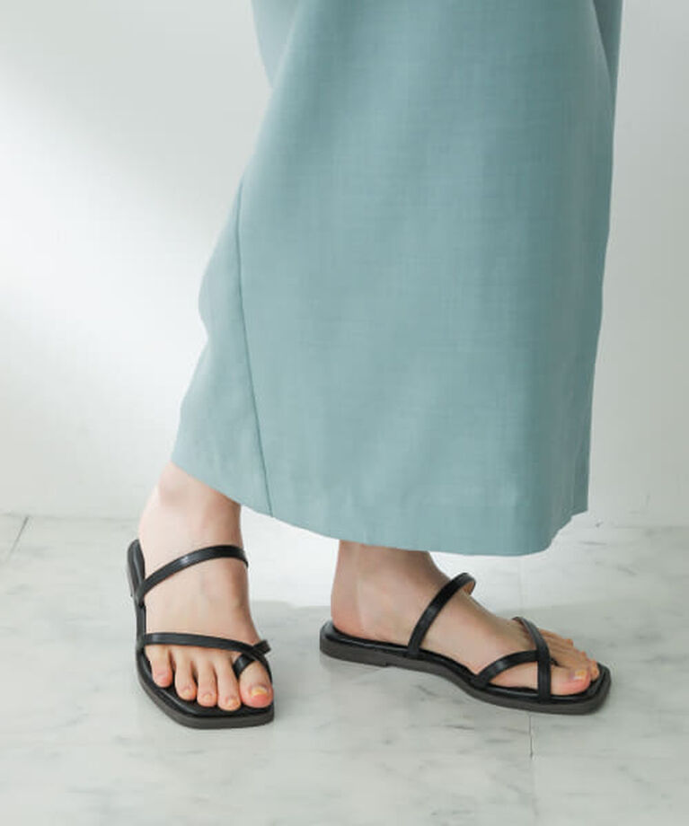 SENSE OF PLACE by URBAN RESEARCH「SENSE OF PLACE トゥクロスサンダル」|サンダル|BLACK