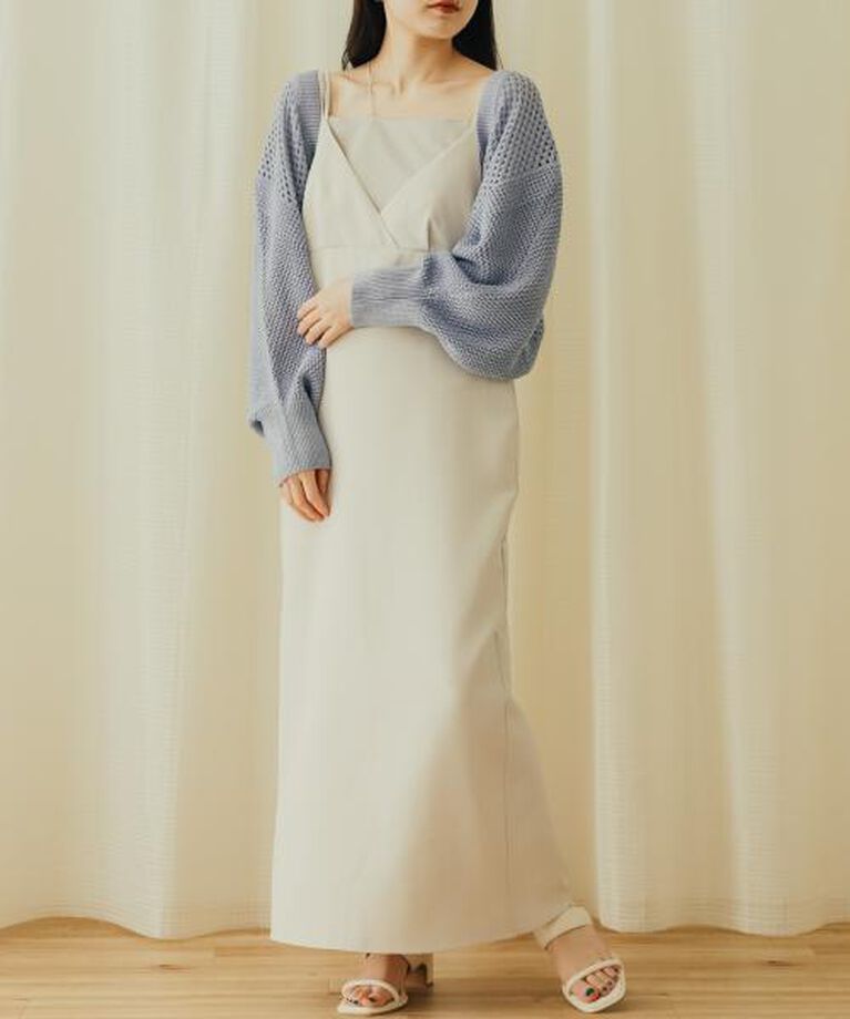SENSE OF PLACE by URBAN RESEARCH「SENSE OF PLACE ラメバックオープンメッシュボレロ」|カーディガン|