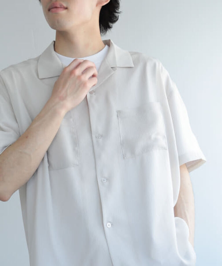 SENSE OF PLACE by URBAN RESEARCH「SENSE OF PLACE 『ユニセックス』シアーヨウリュウオープンカラーシャツ」|シャツ・ブラウス|