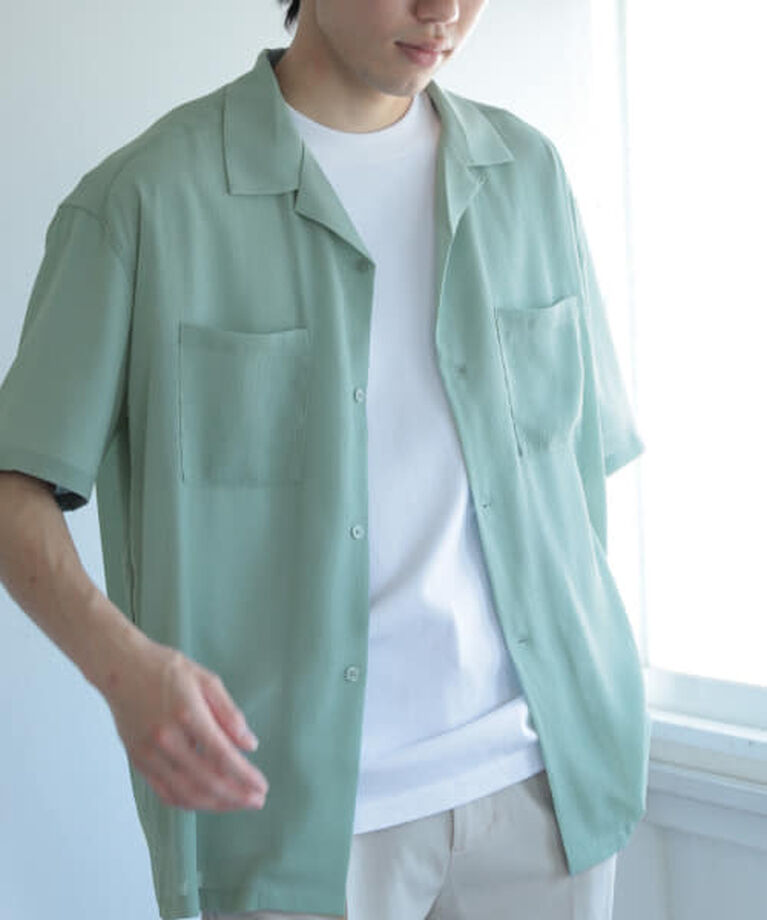SENSE OF PLACE by URBAN RESEARCH「SENSE OF PLACE 『ユニセックス』シアーヨウリュウオープンカラーシャツ」|シャツ・ブラウス|