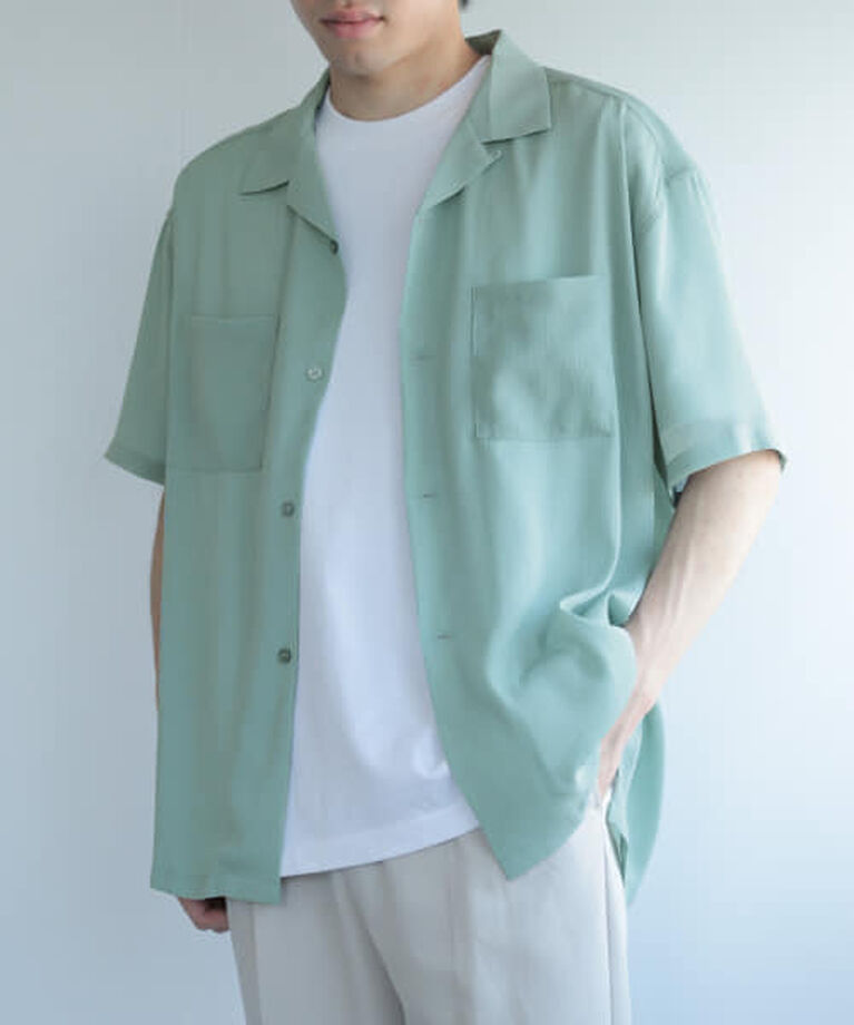 SENSE OF PLACE by URBAN RESEARCH「SENSE OF PLACE 『ユニセックス』シアーヨウリュウオープンカラーシャツ」|シャツ・ブラウス|