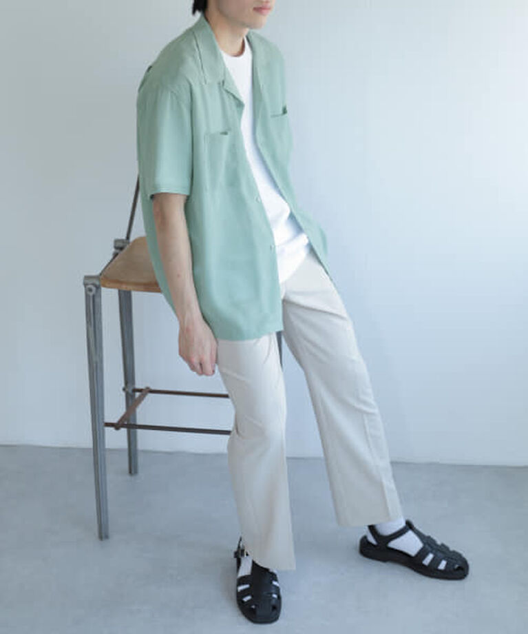 SENSE OF PLACE by URBAN RESEARCH「SENSE OF PLACE 『ユニセックス』シアーヨウリュウオープンカラーシャツ」|シャツ・ブラウス|