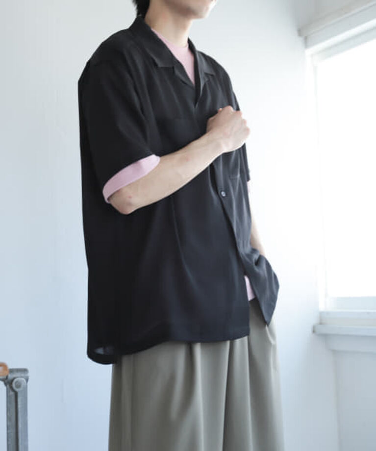 SENSE OF PLACE by URBAN RESEARCH「SENSE OF PLACE 『ユニセックス』シアーヨウリュウオープンカラーシャツ」|シャツ・ブラウス|
