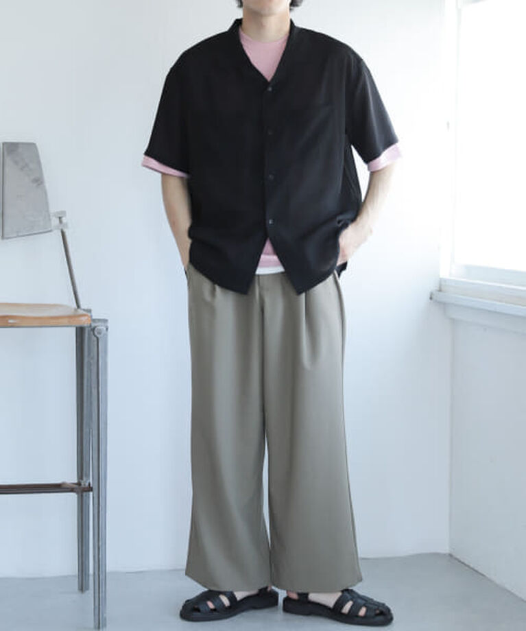 SENSE OF PLACE by URBAN RESEARCH「SENSE OF PLACE 『ユニセックス』シアーヨウリュウオープンカラーシャツ」|シャツ・ブラウス|