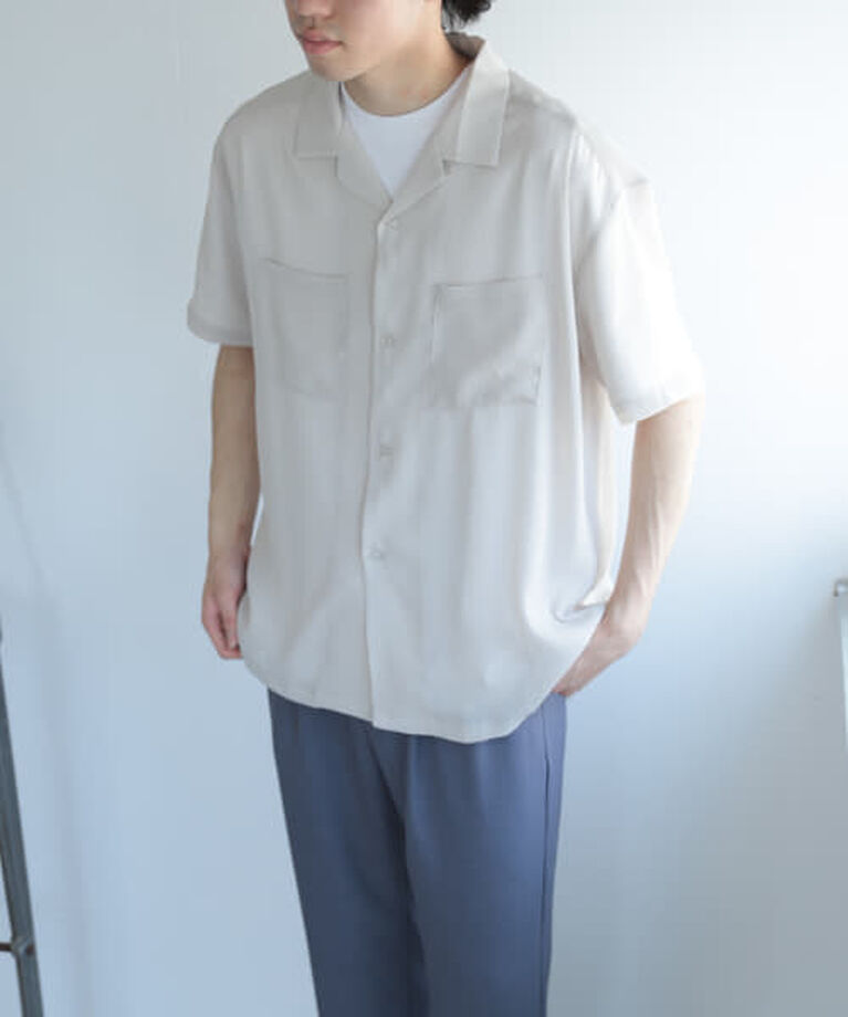 SENSE OF PLACE by URBAN RESEARCH「SENSE OF PLACE 『ユニセックス』シアーヨウリュウオープンカラーシャツ」|シャツ・ブラウス|