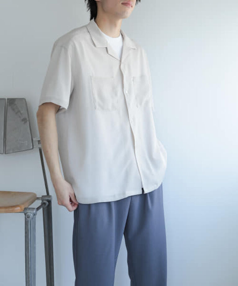 SENSE OF PLACE by URBAN RESEARCH「SENSE OF PLACE 『ユニセックス』シアーヨウリュウオープンカラーシャツ」|シャツ・ブラウス|