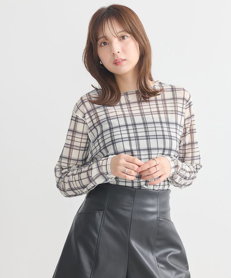 earth music&ecology「シアーチェックプルオーバー」|Tシャツ・カットソー|