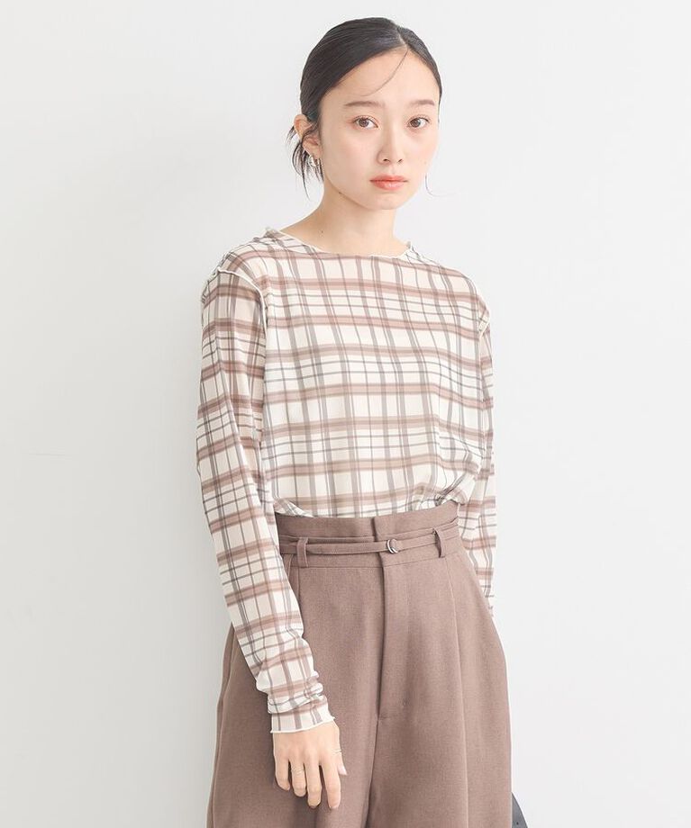 earth music&ecology「シアーチェックプルオーバー」|Tシャツ・カットソー|