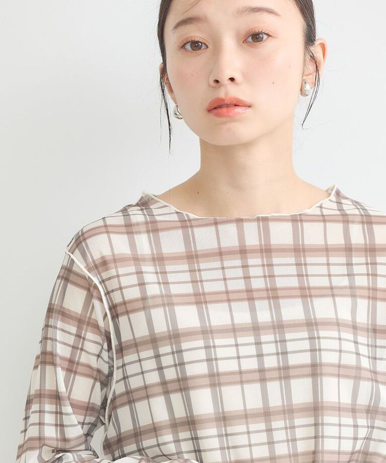 earth music&ecology「シアーチェックプルオーバー」|Tシャツ・カットソー|