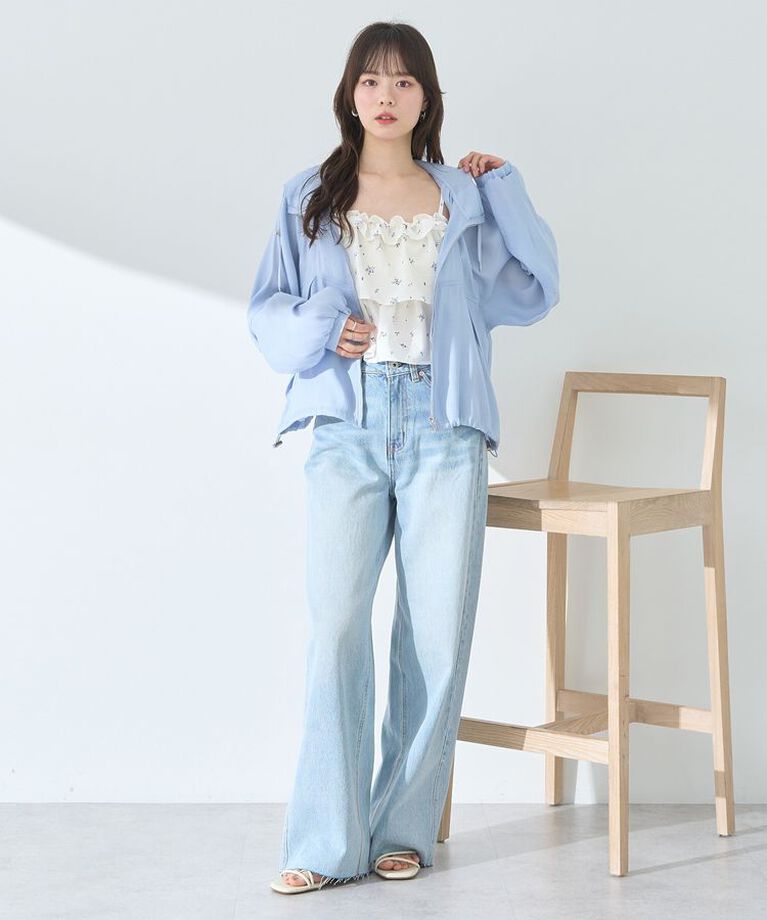 earth music&ecology「シアージップパーカー　25SS 夏 サマージャケット」|ブルゾン・スタジャン|
