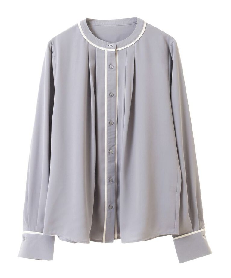 earth music&ecology「バイカラータックブラウス　25SS オフィス 春 夏」|シャツ・ブラウス|