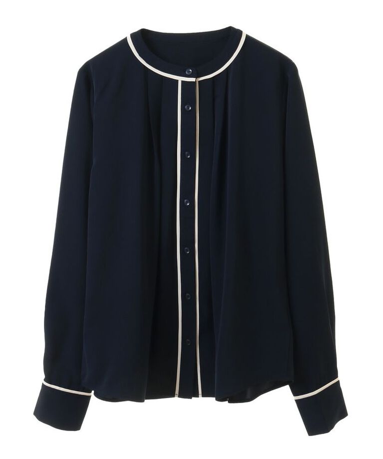 earth music&ecology「バイカラータックブラウス　25SS オフィス 春 夏」|シャツ・ブラウス|