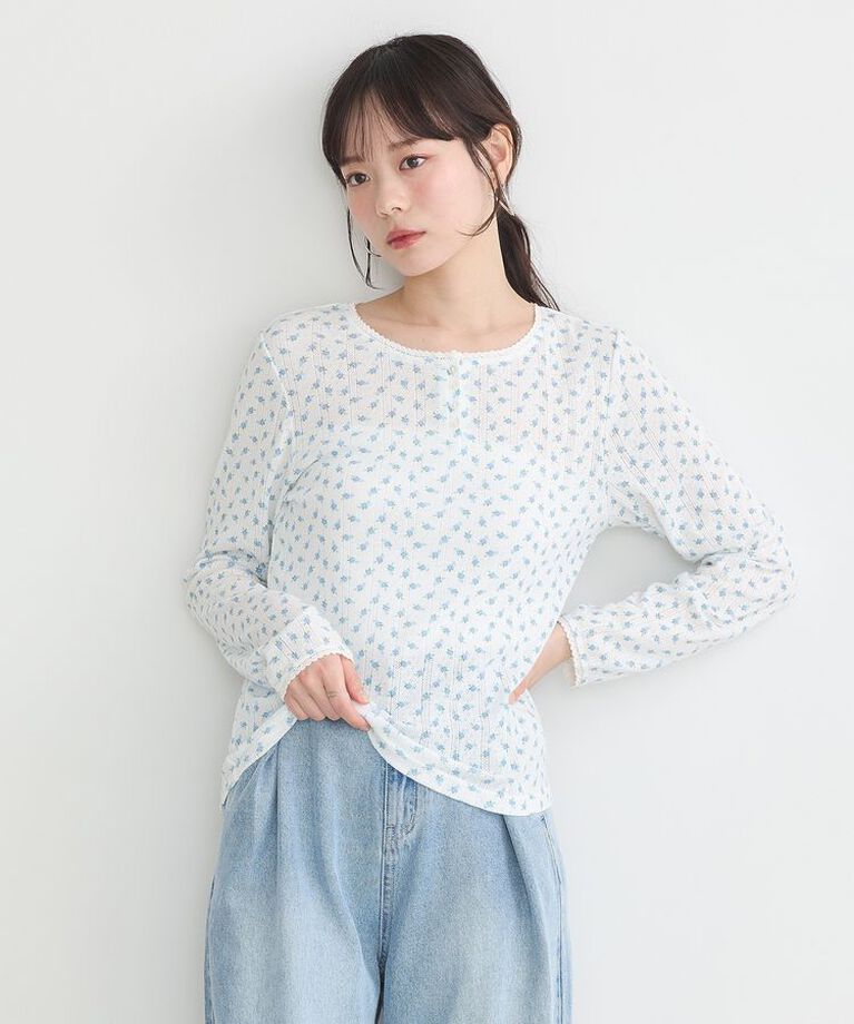 earth music&ecology「アイレットジャカードタイトプルオーバー」|Tシャツ・カットソー|