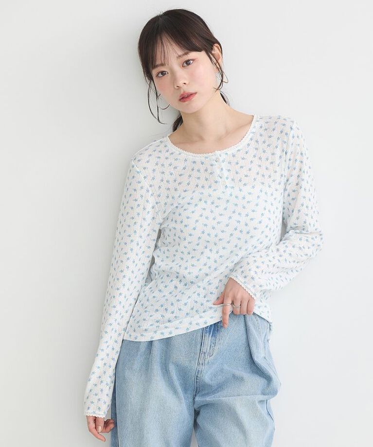 earth music&ecology「アイレットジャカードタイトプルオーバー」|Tシャツ・カットソー|