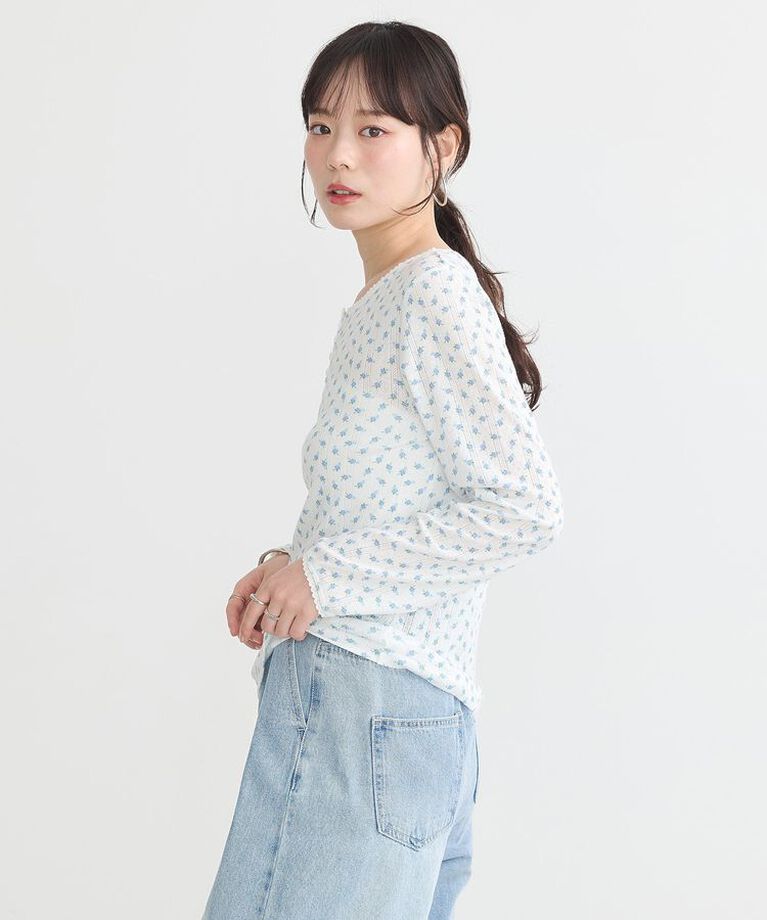 earth music&ecology「アイレットジャカードタイトプルオーバー」|Tシャツ・カットソー|