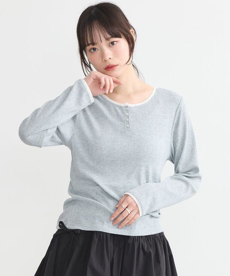 earth music&ecology「アイレットジャカードタイトプルオーバー」|Tシャツ・カットソー|