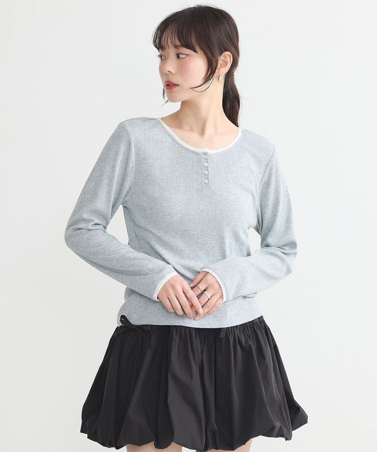 earth music&ecology「アイレットジャカードタイトプルオーバー」|Tシャツ・カットソー|