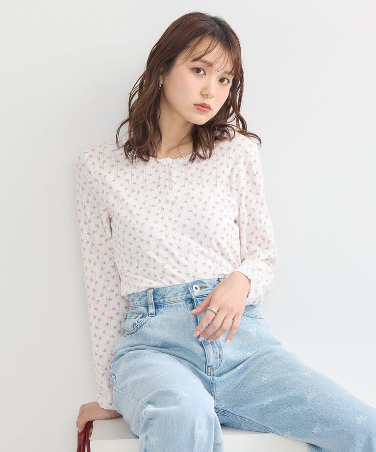 earth music&ecology「アイレットジャカードタイトプルオーバー」|Tシャツ・カットソー|