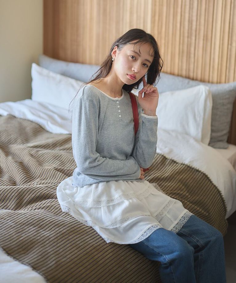 earth music&ecology「アイレットジャカードタイトプルオーバー」|Tシャツ・カットソー|