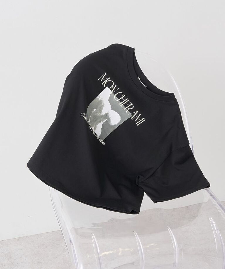 earth music&ecology「PhotoショートT　25SS 接触冷感 洗濯機洗い可 夏」|Tシャツ・カットソー|Black