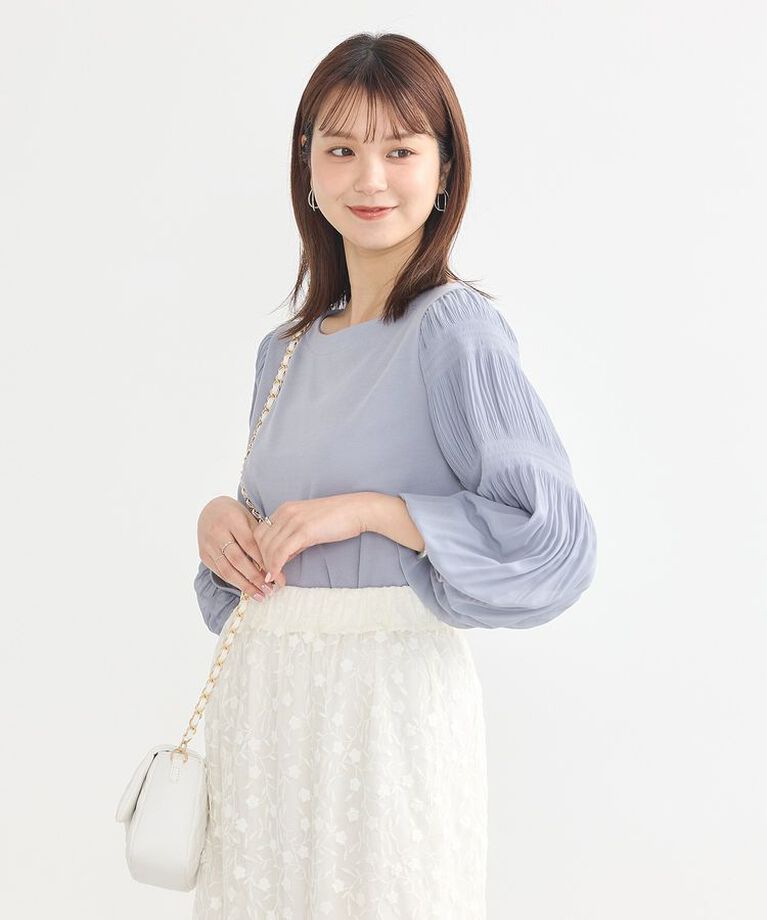 earth music&ecology「マジョリカプリーツプルオーバー　25SS オフィス 春 夏」|Tシャツ・カットソー|