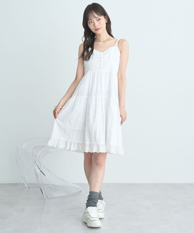 earth music&ecology「コットンティアードキャミワンピース」|ワンピース|