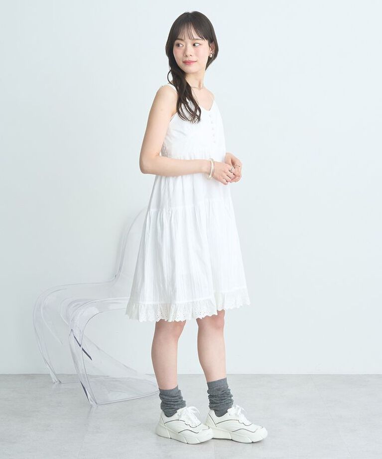 earth music&ecology「コットンティアードキャミワンピース」|ワンピース|
