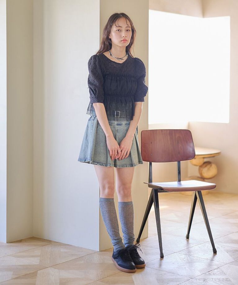 earth music&ecology「SET2点フラワープルオーバー＋チュールビスチェ　25SS　夏」|Tシャツ・カットソー|