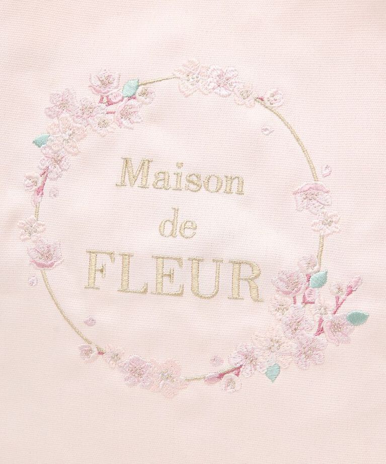 Maison de FLEUR「sakura刺繍スクエアトートバッグ」|トートバッグ|