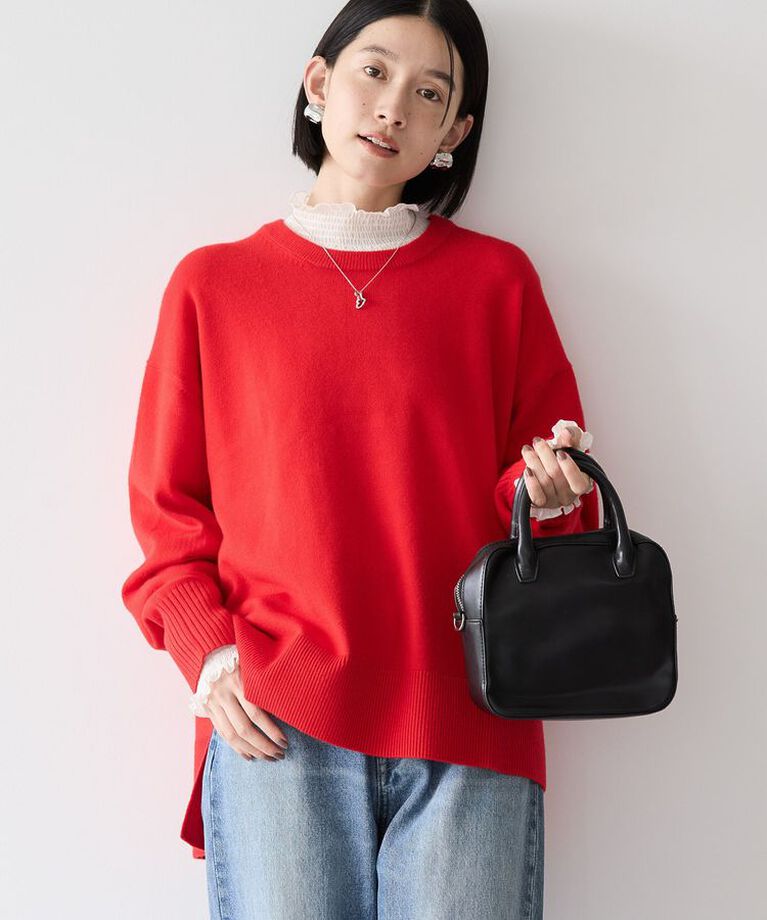 AMERICAN HOLIC「バイパチサイドスリットニットプルオーバー」|ニット・セーター|Red