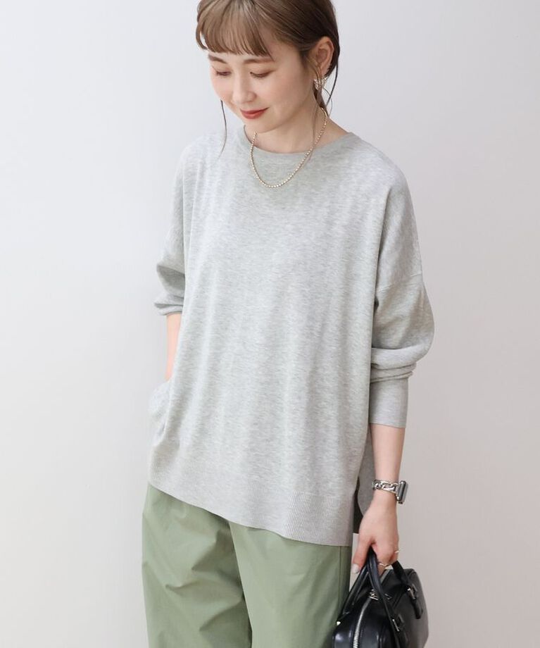 AMERICAN HOLIC「サイドスリットニットプルオーバー」|ニット・セーター|Light Gray Mixture